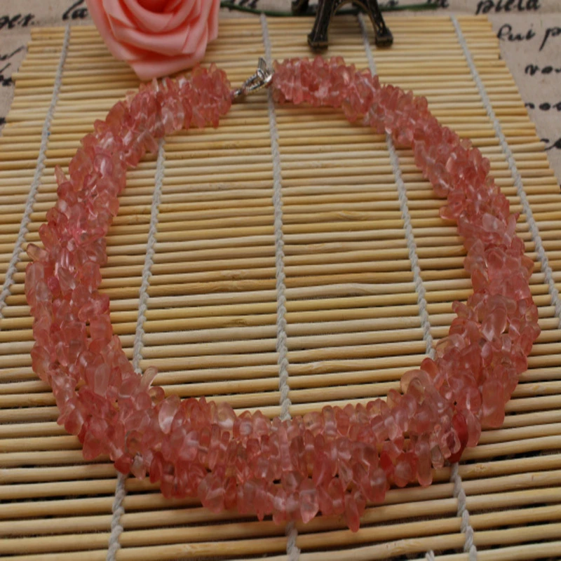 JINSE Stone Fluorite Garnet Coral Opal 5 Layers Chip Beads Necklace Natural BLS104 | Украшения и аксессуары