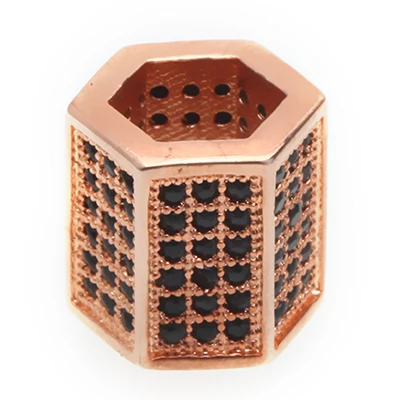 AE01C-Rose gold Бусины для изготовления ювелирных изделий Кристалл CZ Геометрическая Корона Леопард шлем Череп Круглые бусины для изготовления ювелирных изделий DIY браслет - Цвет: AE01C-Rose gold