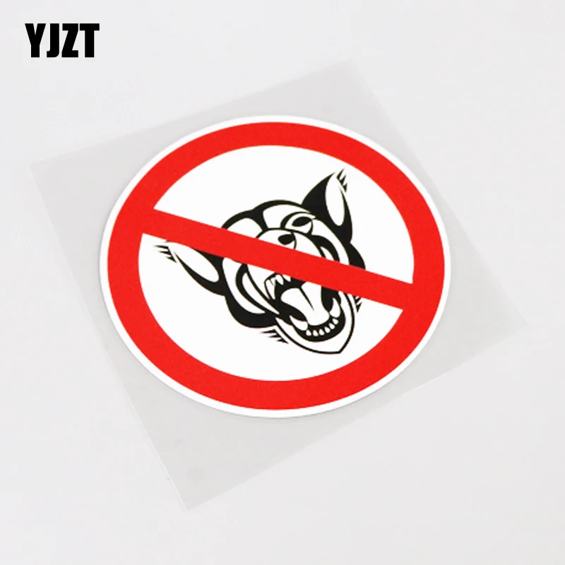 

YJZT 10.5CM*10.5CM Funny ANGRY DOG PVC Warning Mark Car Sticker Decal 13-1006