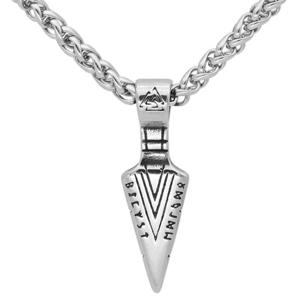 Норвежский викинг valknut odin меч Gungnir ожерелье с подвеской в форме Руны из