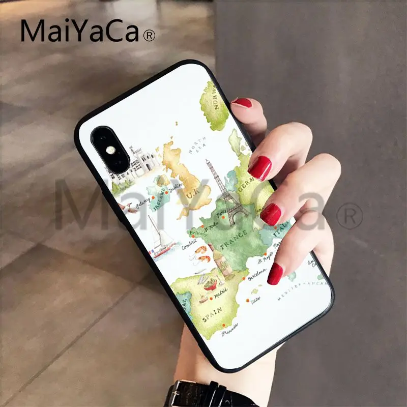 Чехол MaiYaCa с итальянским флагом и картой Европы мягкая задняя крышка из ТПУ для