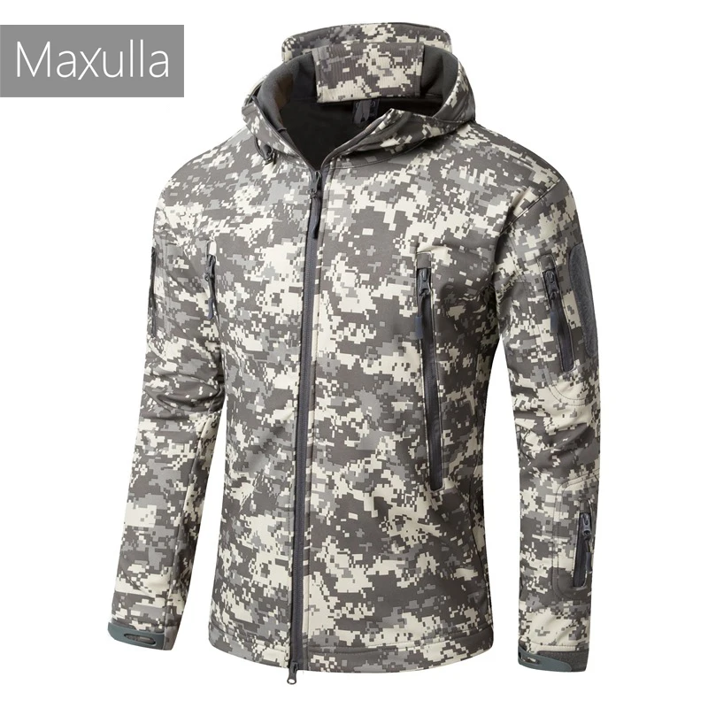 Maxulla куртки из кожи акулы Мужская ветровка с длинным рукавом камуфляжная верхняя одежда водонепроницаемая ветровка мужская флисовая одежда Mla033