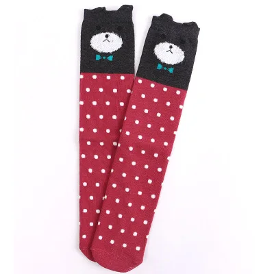 Black bear Рекомендуем! Милые зимние Хлопковые гольфы выше колена с кошачьими ушками для детей от 3 до 9 лет, подарок - Цвет: Black bear