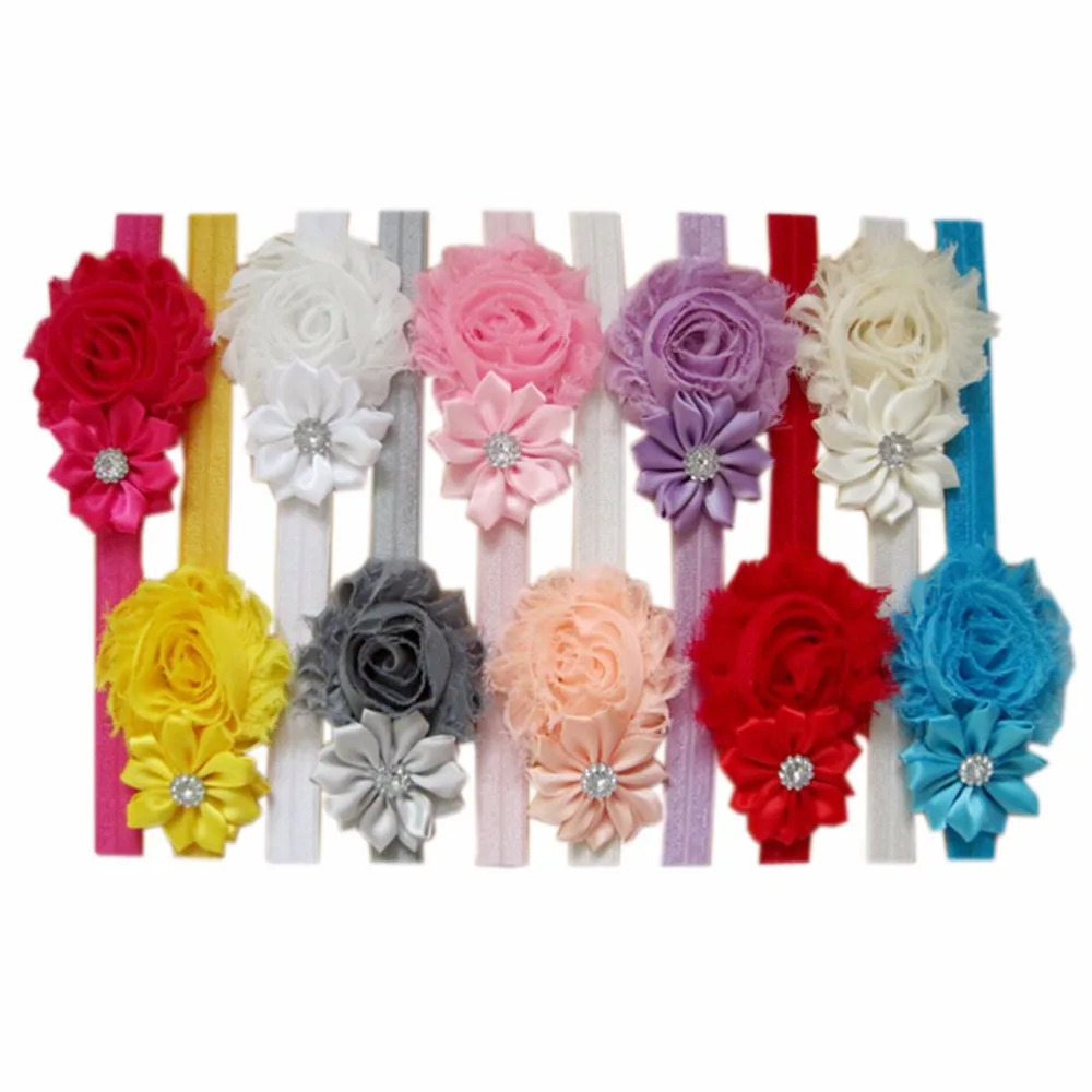 

10 pcs/lot Girl's Cute Hair Bows Hair bands Soft Turban haar elastiekjes Kids girl headbands hair accessories A077-3