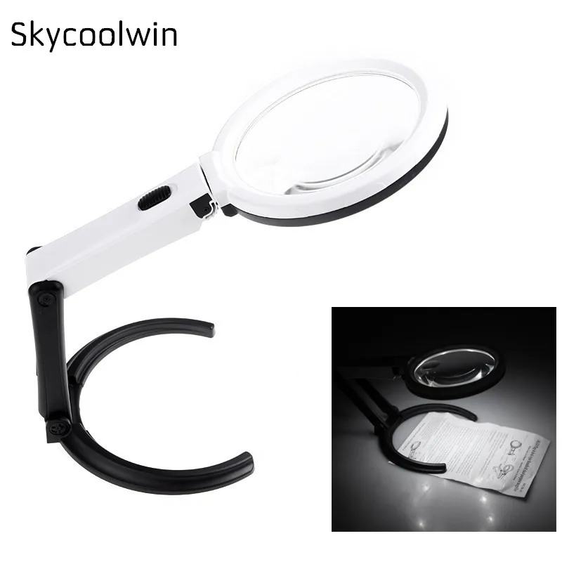 Lamp Magnifier light Embroidery 2X Hands Free 5X Lens LUPAS for Magnifying Glass with LED Loupe | Инструменты