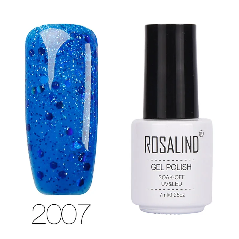 2007 ROSALIND гель 1S 7 мл Алмазный Блеск цветная серия лак для ногтей УФ светодиодный Маникюр полигель Полупостоянный лаковый гель - Цвет: 2007