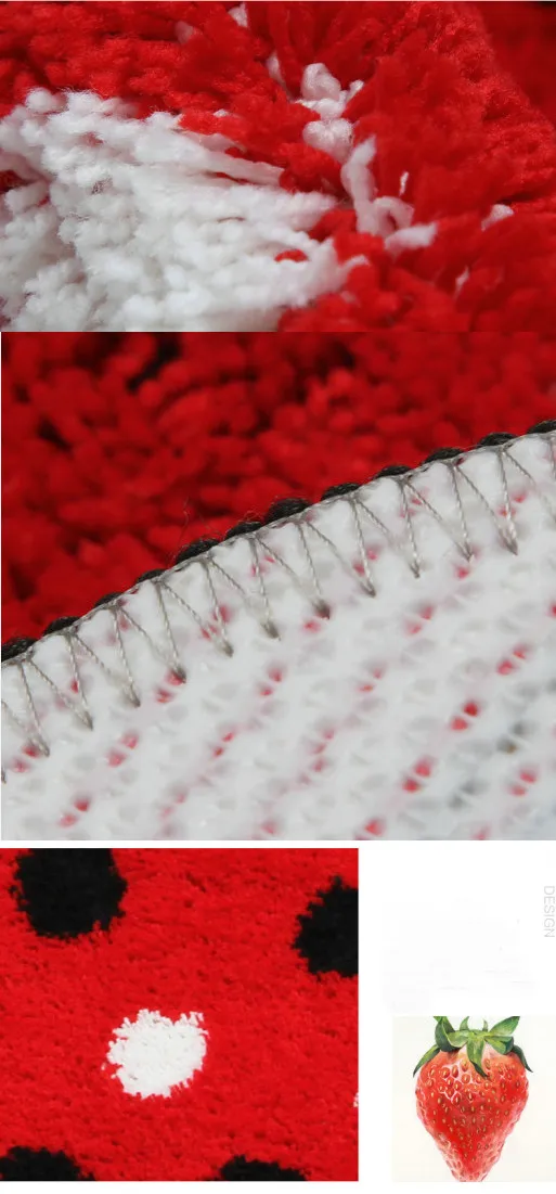 NiceRug красная клубника дизайн для гостиной ультратонкий коврик из микрофибры