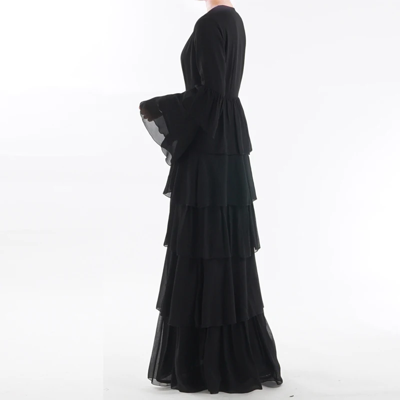 Мусульманское платье Abaya в Дубае женское Плиссированное кимоно с рюшами