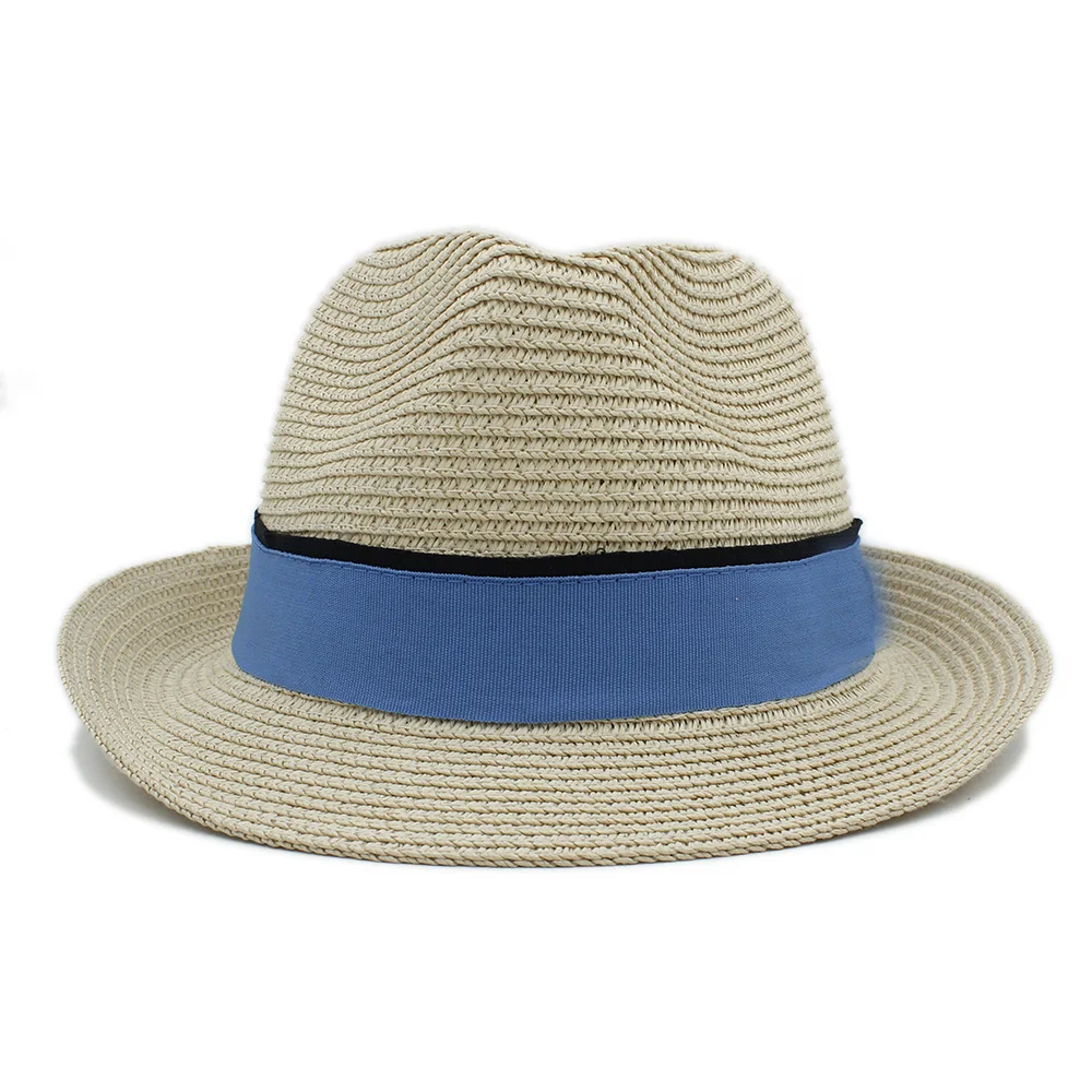 Женская и мужская соломенная шляпа от солнца летняя пляжная Панама гангстер