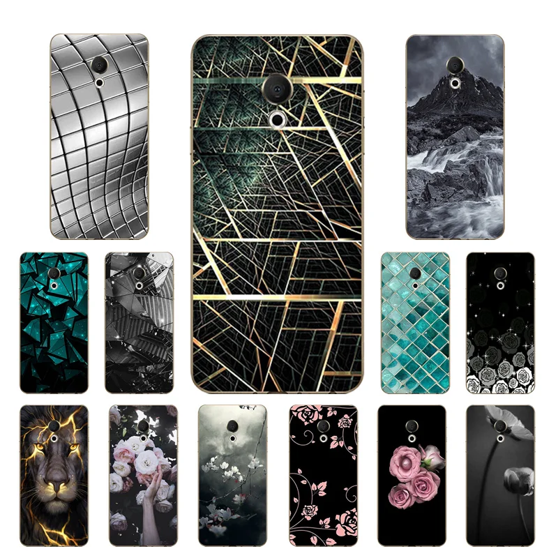 5 46 &quotдля Meizu 15 Lite Мягкий ТПУ силиконовый чехол для M15 задняя крышка Coque Fundas Triangle