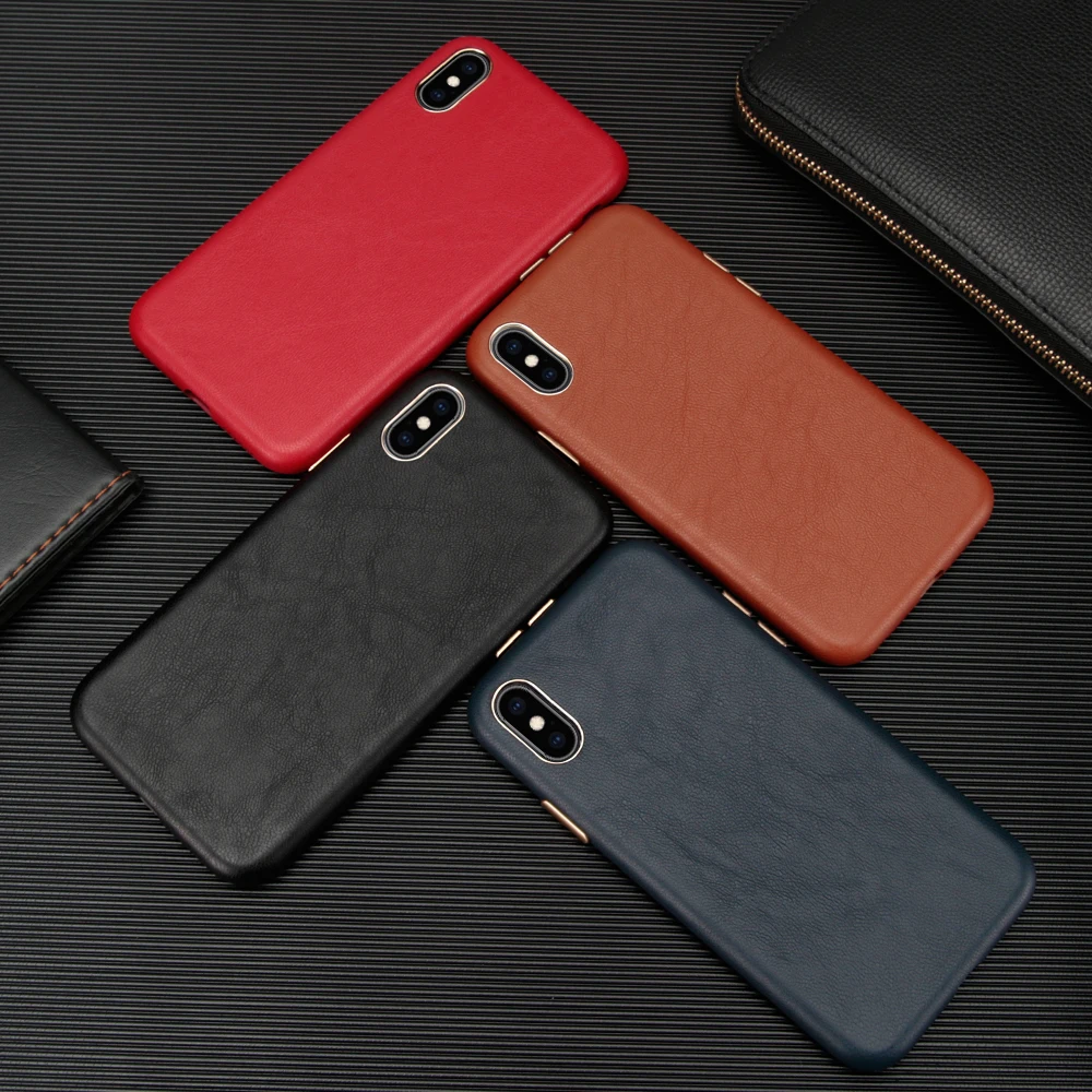 Роскошный деловой чехол из натуральной кожи для телефона iPhone 7 8 Plus X XS Max XR 11 12 Pro с