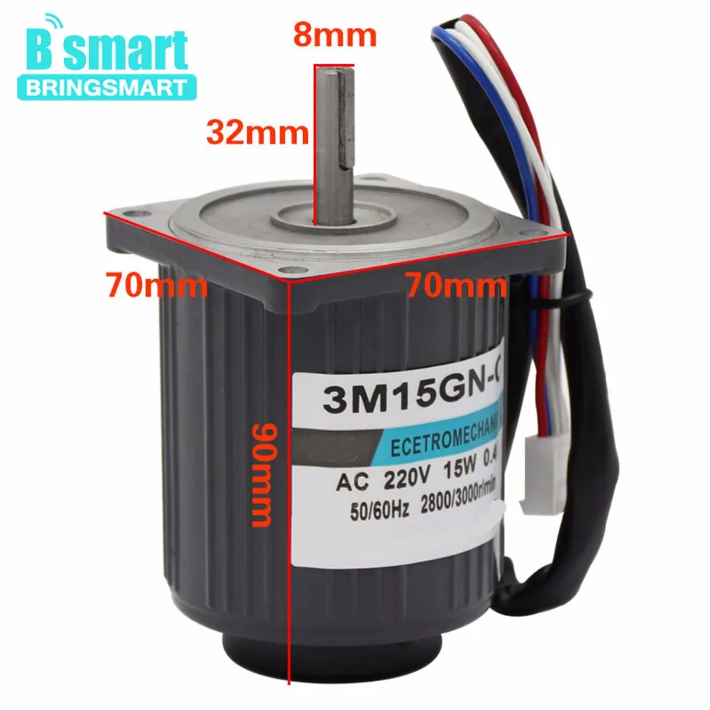 Электродвигатель Bringsmart 3M15GN-C 220 В переменного тока 15 Вт оптическая ось
