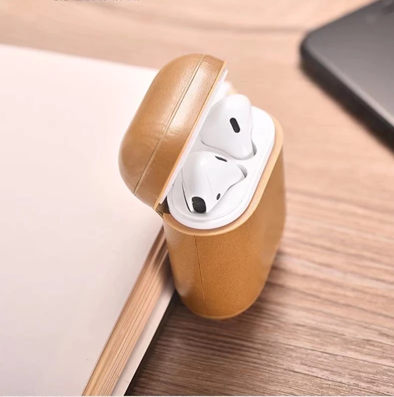 Чехол для наушников Apple Airpods подлинной кожаный наушник чехол коробка Наушники Аксессуары Защитная крышка