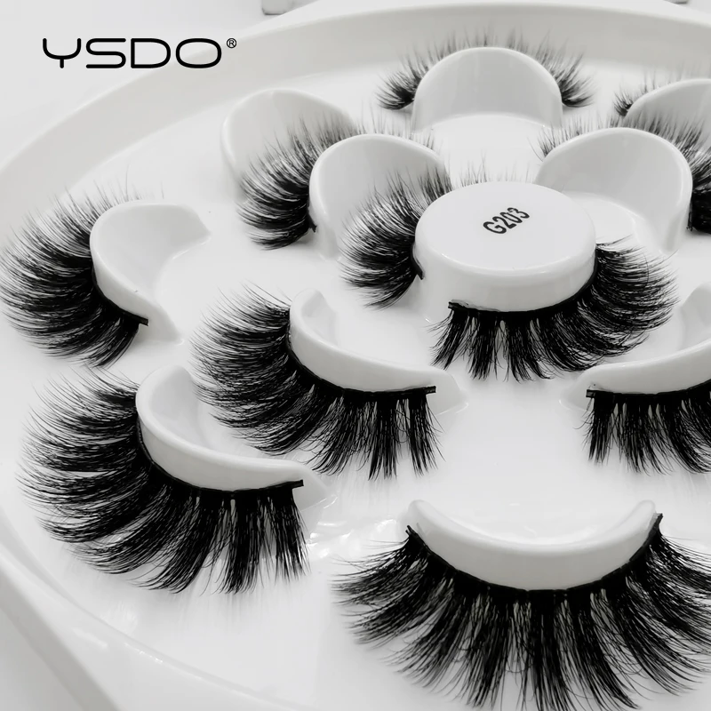 YSDO 7 пар 3d норковые ресницы натуральные накладные ресницы Накладные ресницы макияж норковые ресницы наращивание ресниц Объемные Ресницы cilios G2