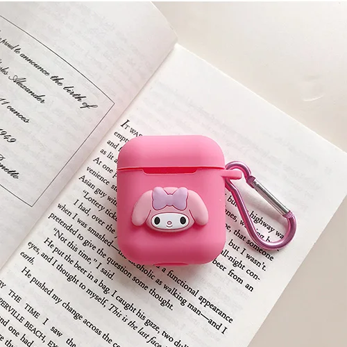 Милый мультяшный силиконовый чехол для Apple аксессуары для airpods для i10 TWS Bluetooth наушники коробка защитный чехол сумка анти-потеря ремень - Цвет: model 7