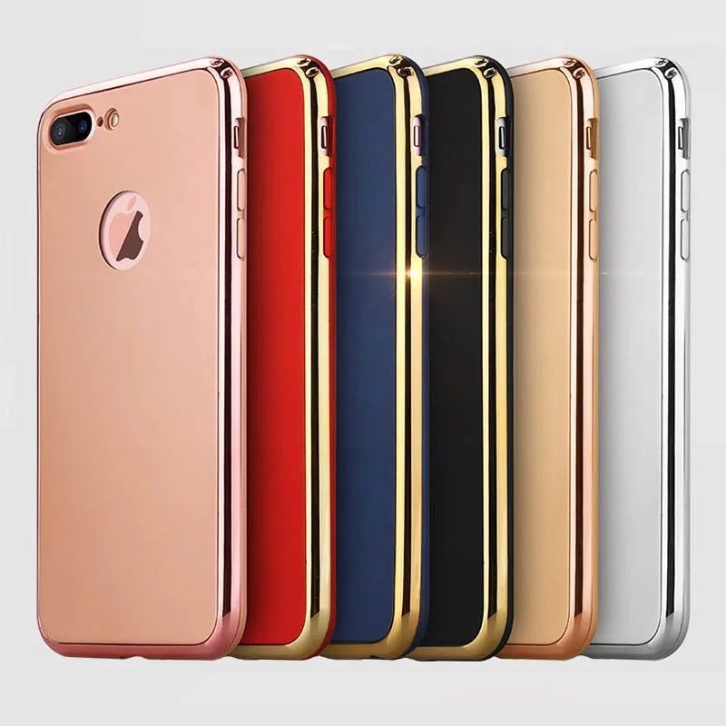 Ультра Тонкий Телефон case Для iPhone 6 S Plus s Плюс 7 плюс Покрытие Позолоченный Гибкая