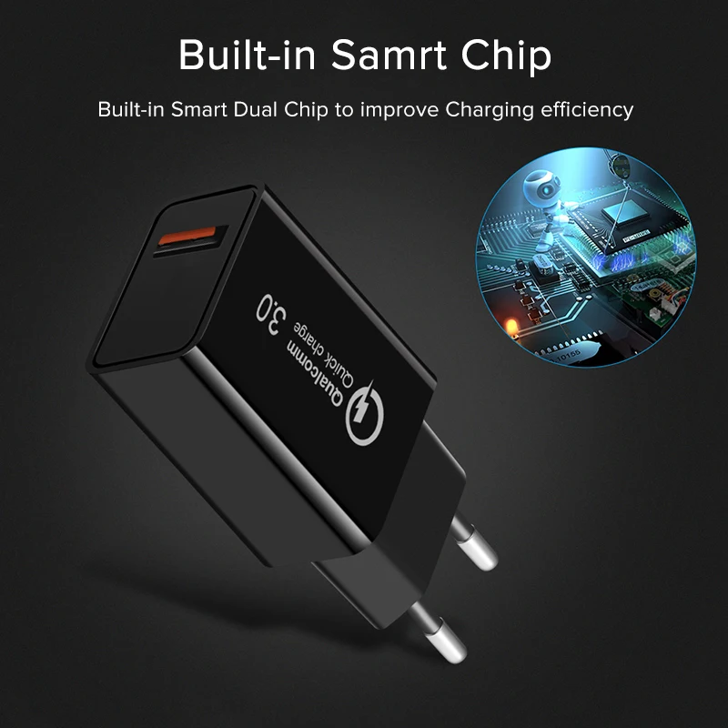 EECPT Quick Charge 3.0 USB Charger 18W Fast Charging Power Adapter for iPhone X 8 Samsung Xiaomi QC3.0 Travel Wall Phone | Мобильные