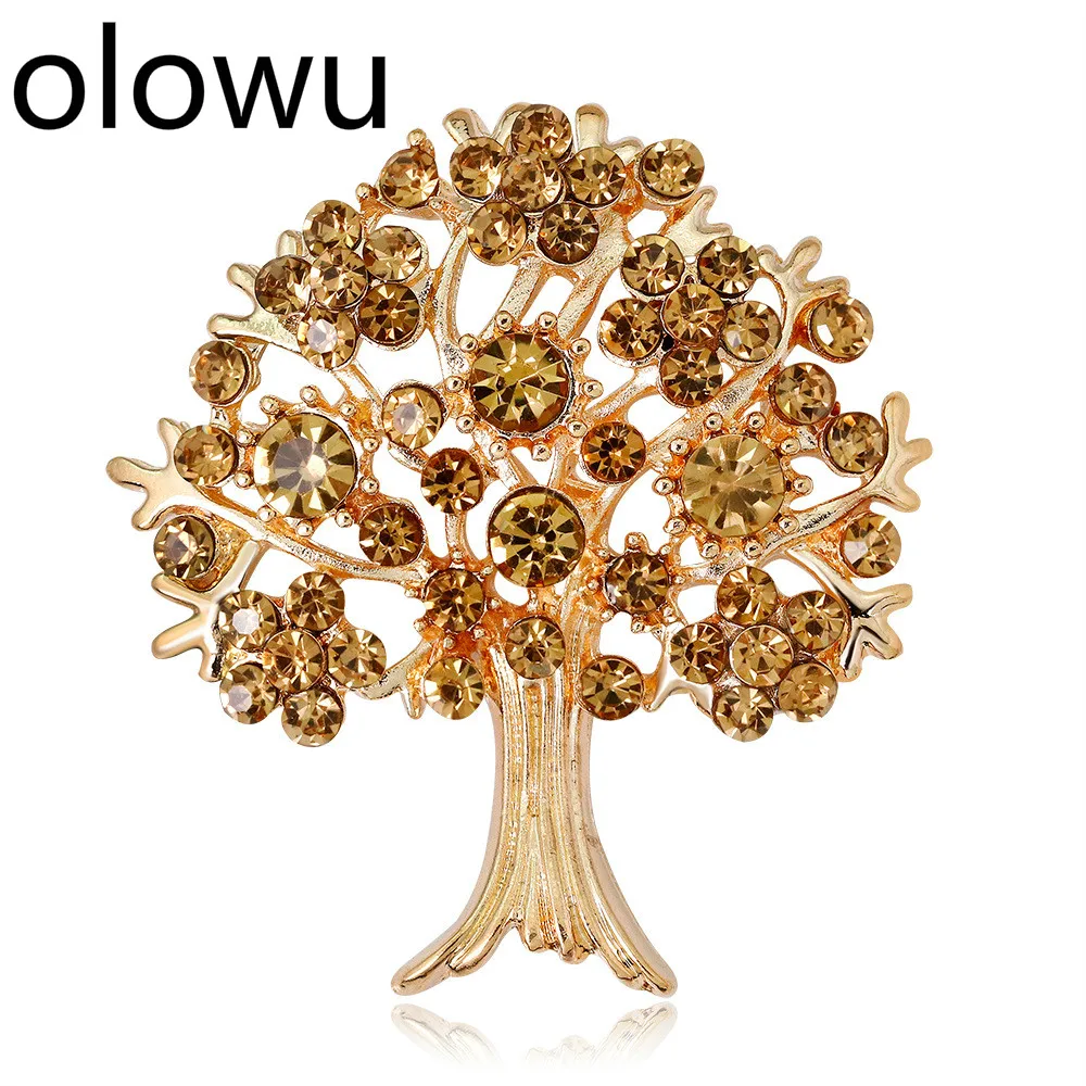 Olowu Champaign красные Броши со стразами Значки антикварные золотые серебряные значки