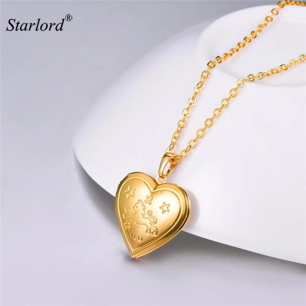 Колье с подвеской надписью Leo Heart кулон фото колье золотистого/серебристого цвета