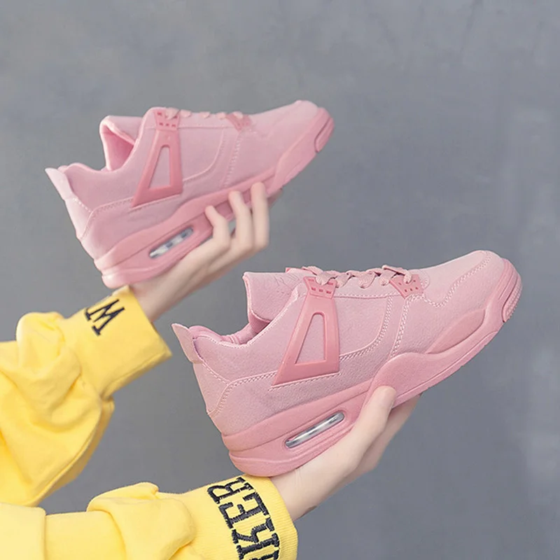 Розовый VTOTA Chaussure Femme; женская Вулканизированная обувь; коллекция года; Модные Повседневные кроссовки на танкетке; кроссовки; tenis feminino; обувь на платформе со шнуровкой - Цвет: Розовый