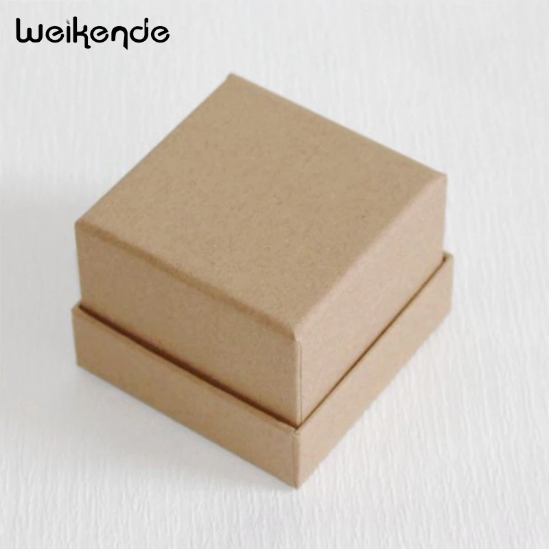 1 шт. 8x8x6 см коричневые модные подарочные коробки ручной работы с черной губкой на