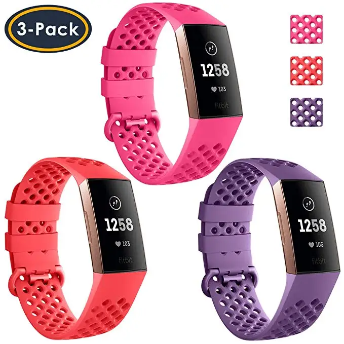 3 шт., Модный женский мужской браслет, ремешок для Fitbit Charge, 3 ремешка для замены, Мужские t Часы Для Fitbit Charge3 Смарт-часы аксессуары