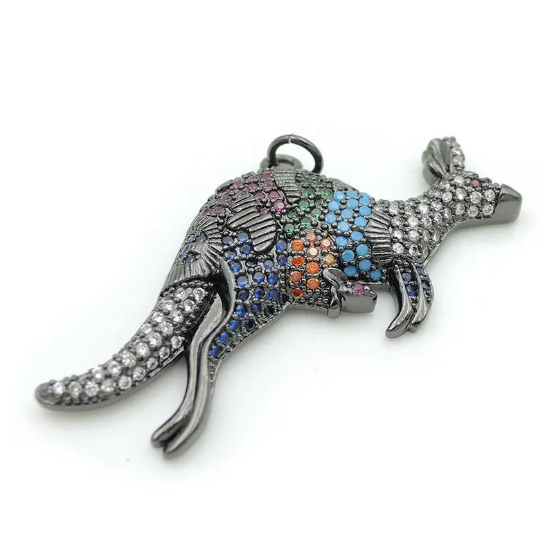 35*25*5 мм Micro Pave Clear& Blue& Red& Green& Kallaite CZ кенгуру Подвески подходят для мужчин и женщин, делая ожерелья ювелирные изделия