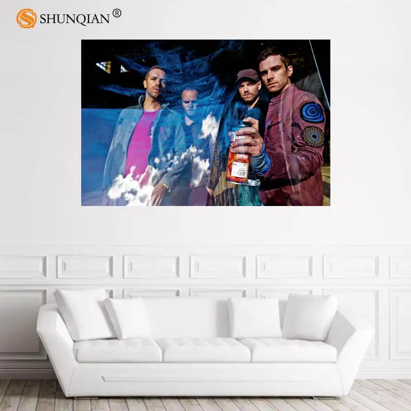 Красивый постер Coldplay на заказ атласный с принтом ткани настенный из шелковой 18 1