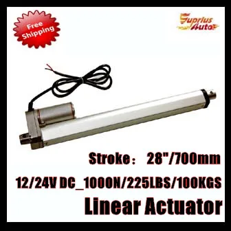

Free Shipping : 12V/24V DC , 28"/700mm stroke linear actuator motor, 1000N/ 225lbs load electric linear actuator By express