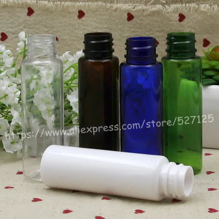 Флакон для образцов ПЭТ красивых цветов 30 мл с белым пластиковым распылителем