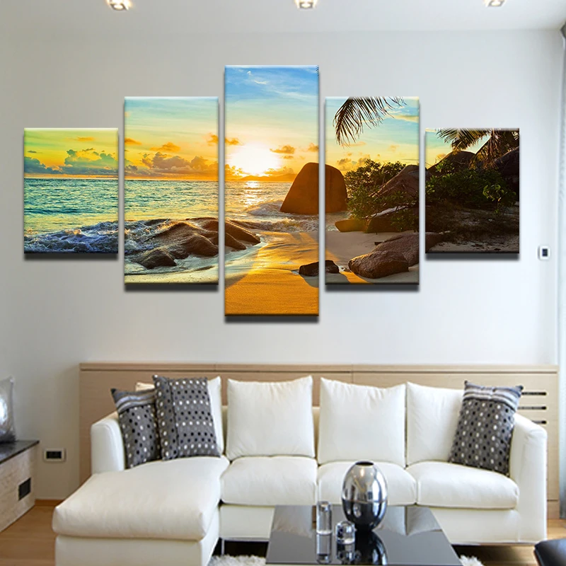 Современное художественное оформление фотообои с изображением озер на морской