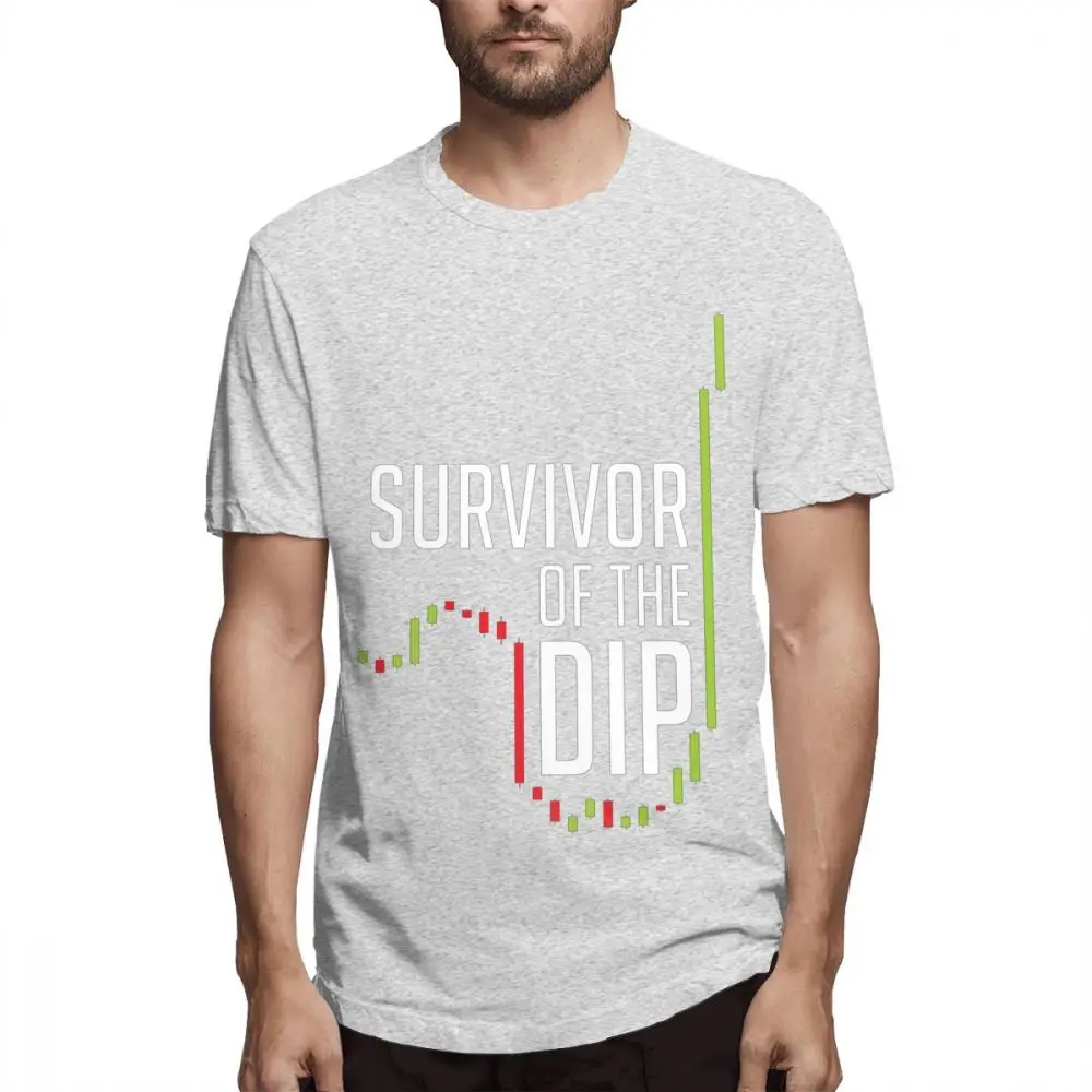 Forex Stock market Trader футболка High-Q Print Share Day Trade Survivor Of The Dip Candle Crewneck Футболка S-6XL Большие размеры - Цвет: Серый