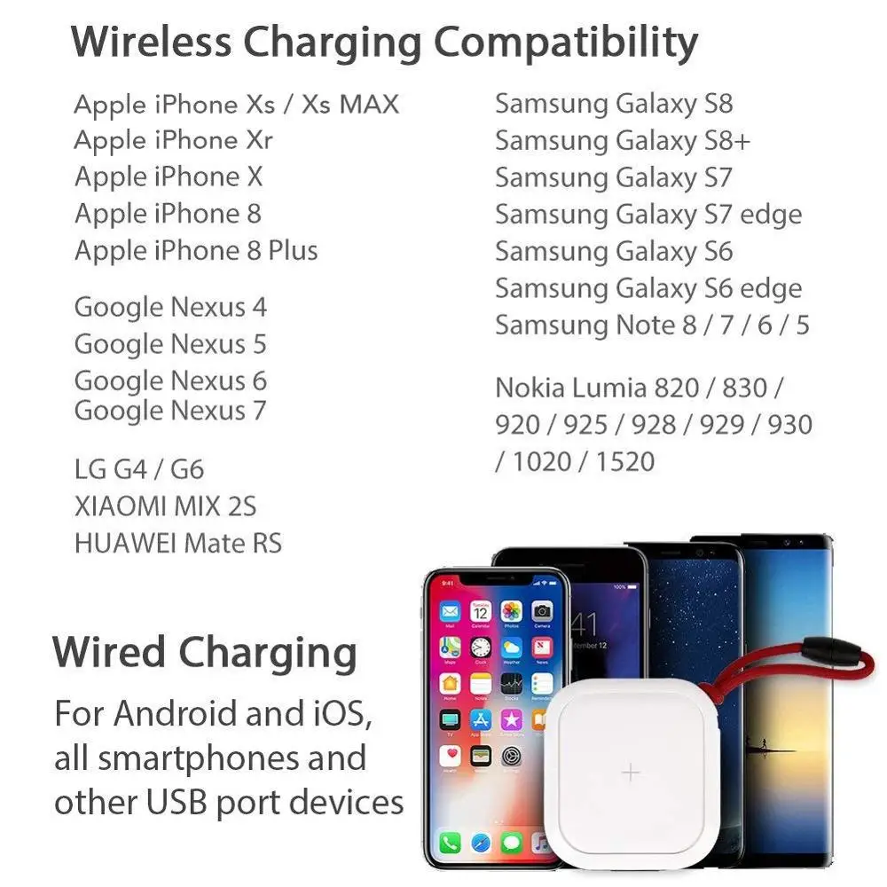 

MIPOW Portable Power Bank 10000mah Qi 10W Wireless Charger Battery PD18W Dual USB Port External Battery for iPhone Samsung