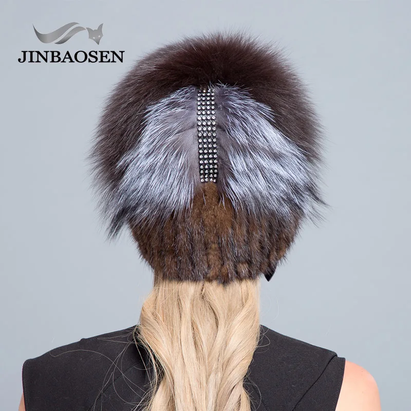 Меховая шапка JINBAOSEN из меха норки в форме крыла лисы на русском рынке Зимняя