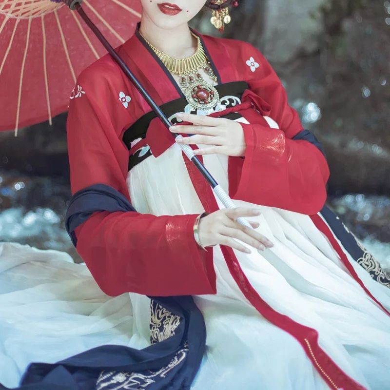 Женское платье Hanfu элегантная красная одежда ранние китайские костюмы народная