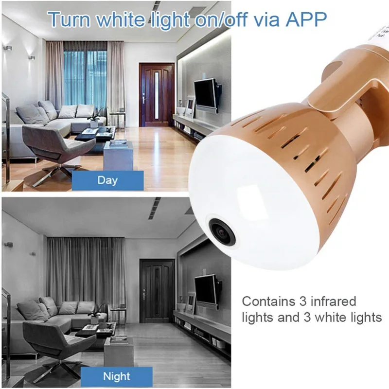 ONEYES 1080P умная Беспроводная ip-камера, светильник, панорамный рыбий глаз, wifi камера, домашняя камера наблюдения, ночное видение, wifi камера CCTV