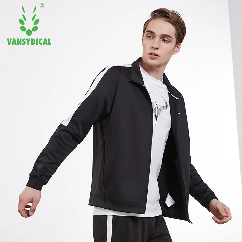 Vansydical спортивные куртки осенние мужские с воротником стойкой на молнии длинным