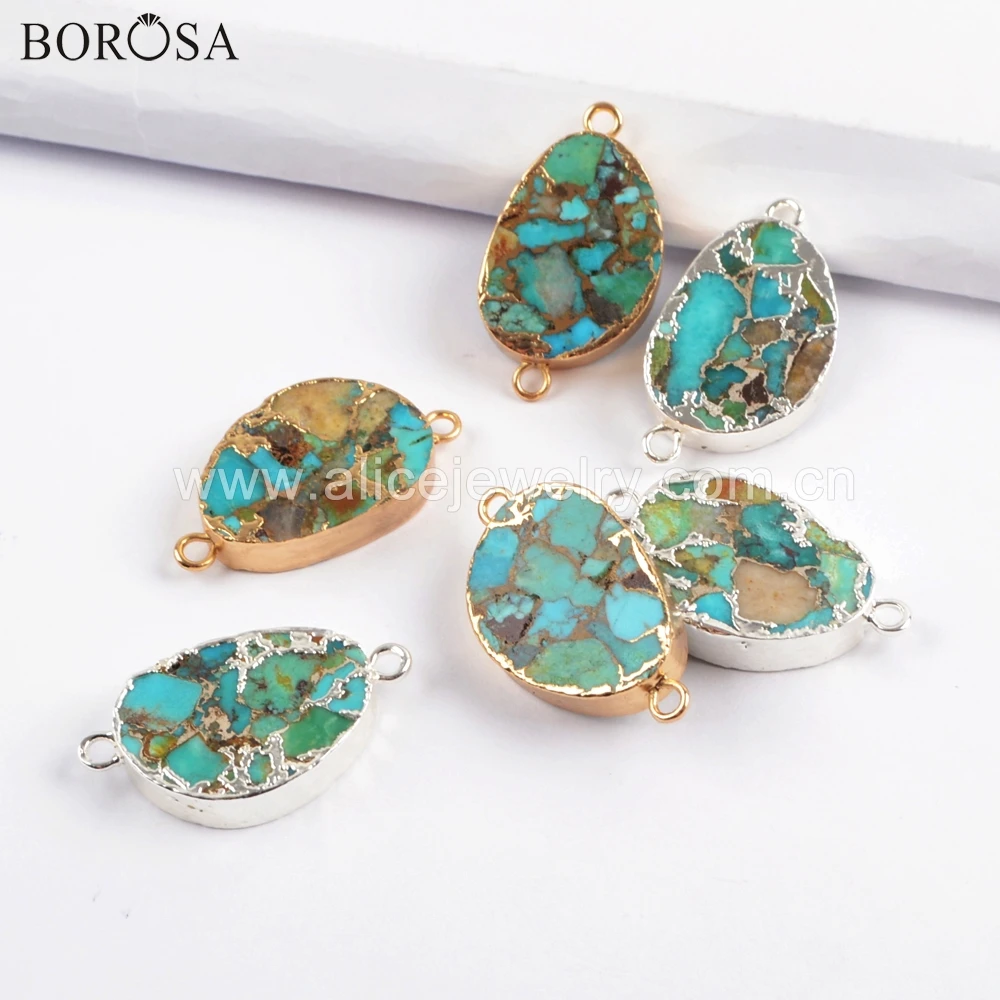 BOROSA 5 шт. медный фоторазъем манго золотой серебряный цвет синие камни ювелирные