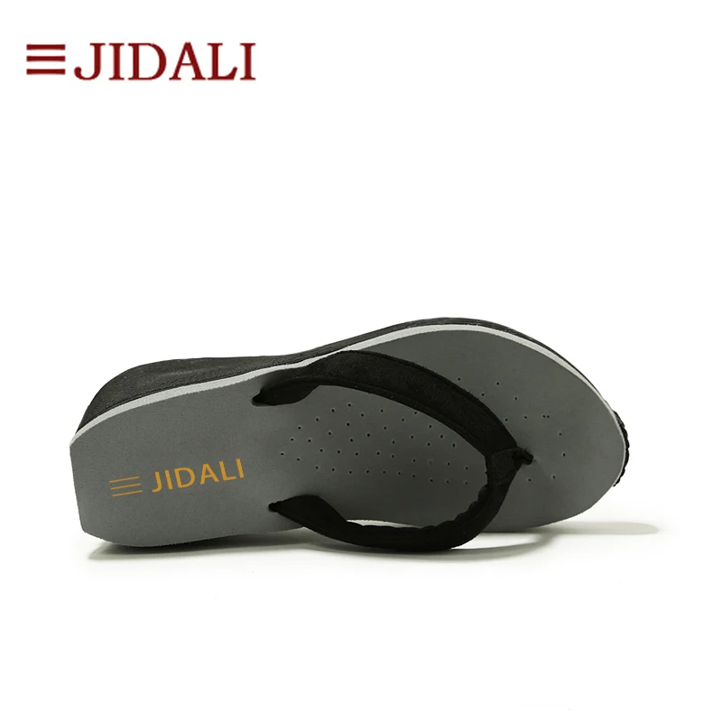 JIDALI/Модная женская летняя обувь; женские вьетнамки на платформе и высоком каблуке 7 см; удобные спортивные сандалии из ЭВА на танкетке; Размеры 35-39