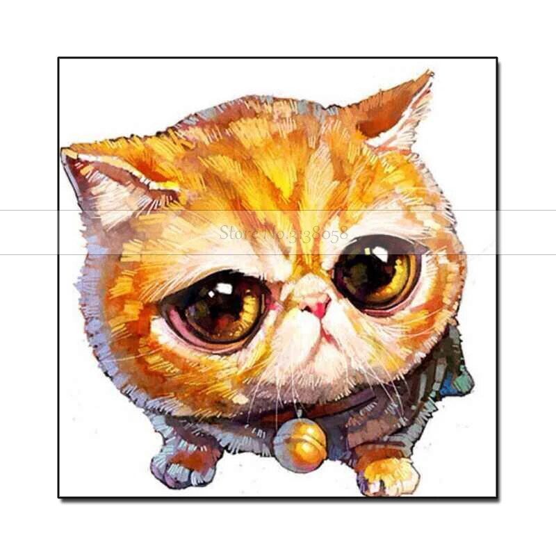 Unframe современная абстрактная мультяшная картина маслом кота на холсте Ручная