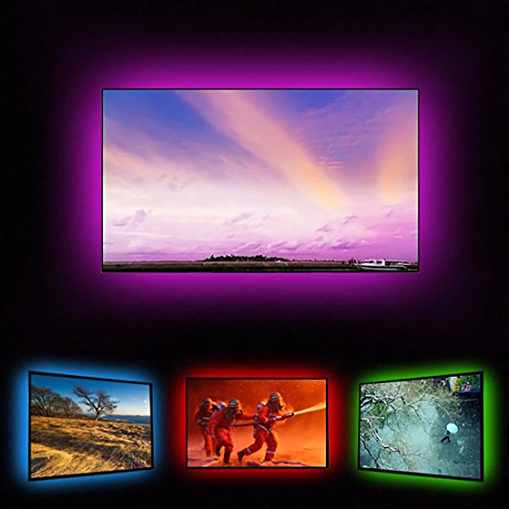 Гибкий светодиодный светильник RGB 5 в пост. Тока 0 м 2 USB волшебный лента HDTV экран