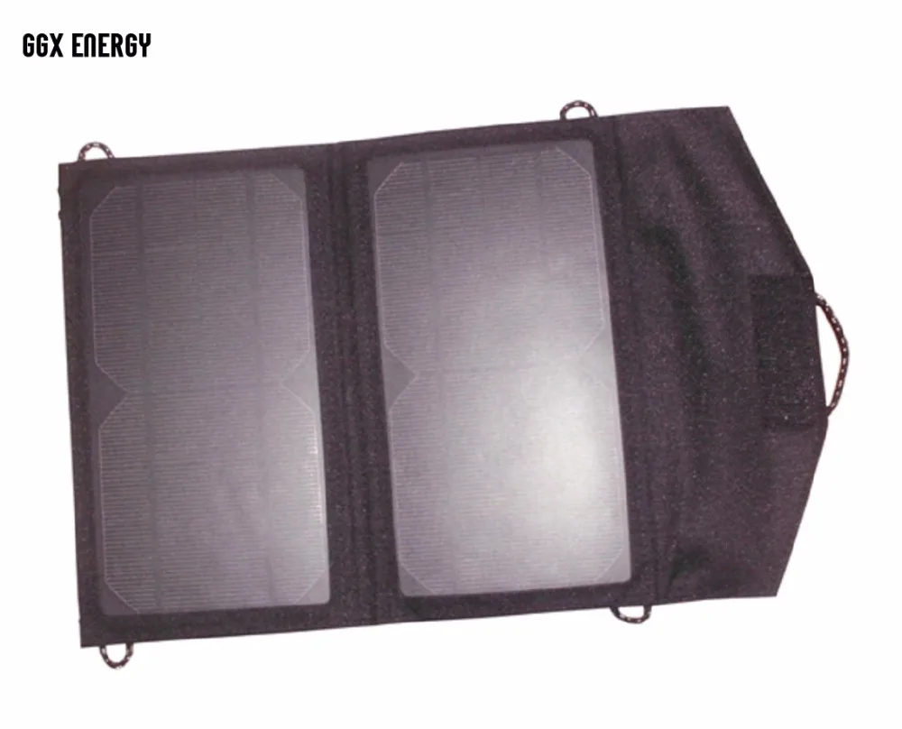 GGX ENERGY 7 Watt Mono Frosted Foldable Solar Panel 5V Solar Energy Charger for Phone iPhone Samsung LG HTC
