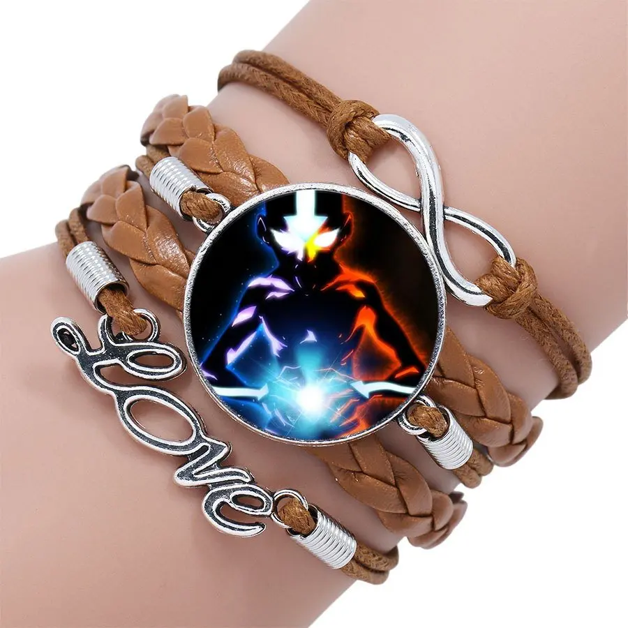 Airbender Fire Nation эмблема Aang Korra Zuko стеклянный кабошон многослойный черный/коричневый