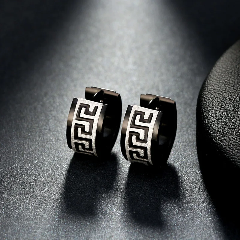 Unisex Stainless Steel Earrings for Men/Women Fashion Black Punk Rock Jewelry | Украшения и аксессуары