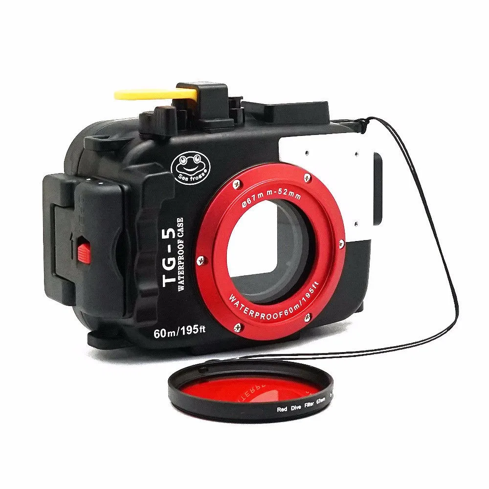 SeaFrogs 60 м/195ft подводный камера корпус чехол для Olympus TG5 водонепроницаемый камеры + 67