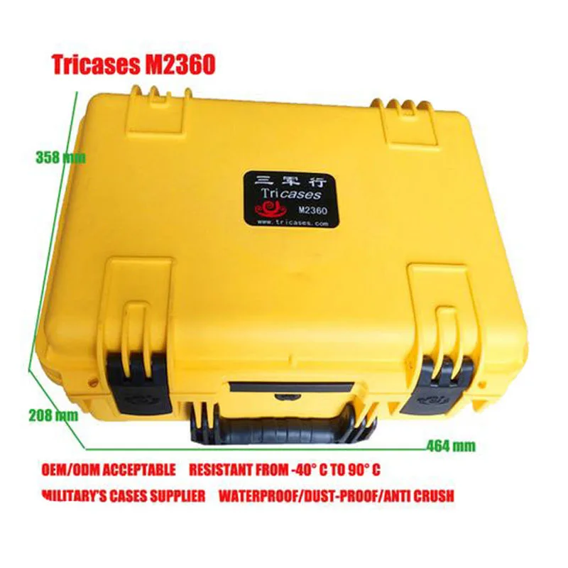 Tricase поставка M2360 водонепроницаемый IP67 военный защитный ящик для инструментов с