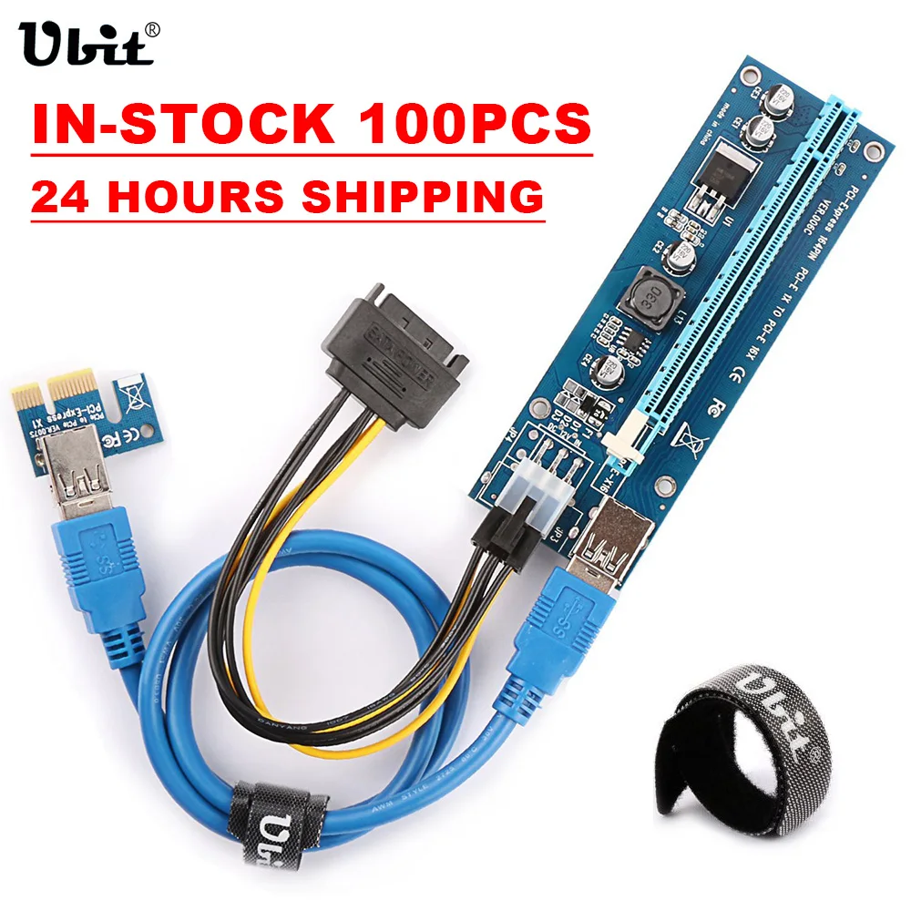 Ubit 100 шт./лот 1x к 16x Экспресс расширитель переходная карта USB 3 0 PCIe расширение SATA 15pin