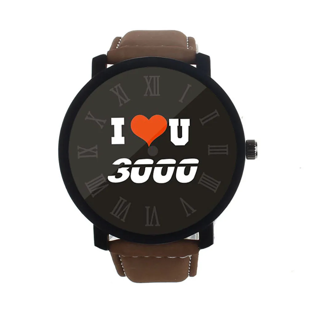 GEMIXI I LOVE YOU 3000 модные кварцевые часы простой кожаный ремень мужские и женские