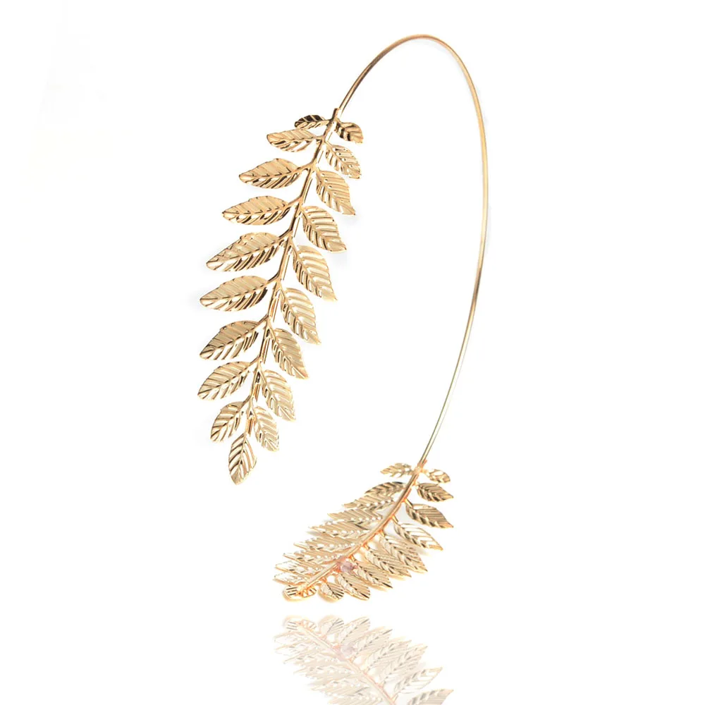 Барокко Стиль Глод Color металлические листья Hairband Head платье свадебные аксессуары