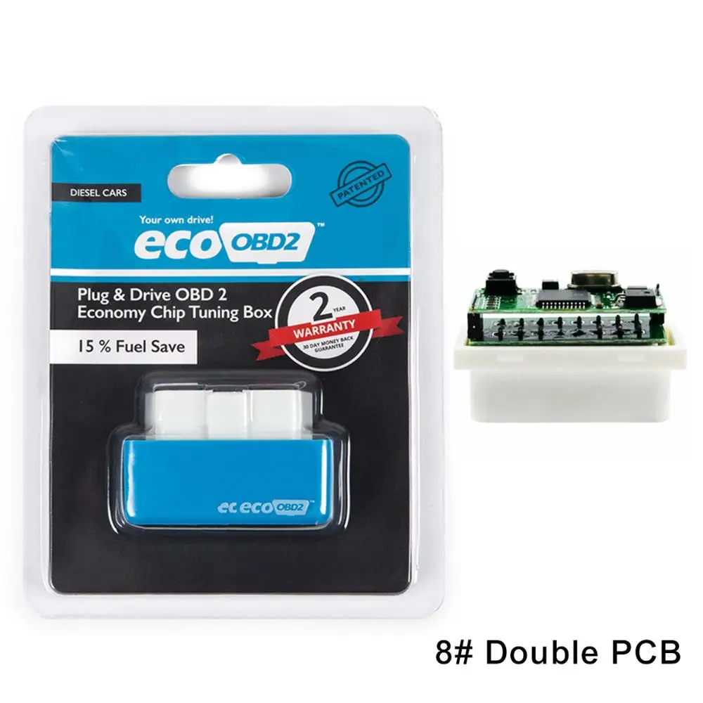 blue double Diesel 3 ColorsNitro OBD2 EcoOBD2 чип-тюнинговая коробка для ЭБУ вилка и драйвер NitroOBD2 Eco OBD2 для бензинового дизельного автомобиля 15% экономия топлива больше мощности - Color: blue double Diesel